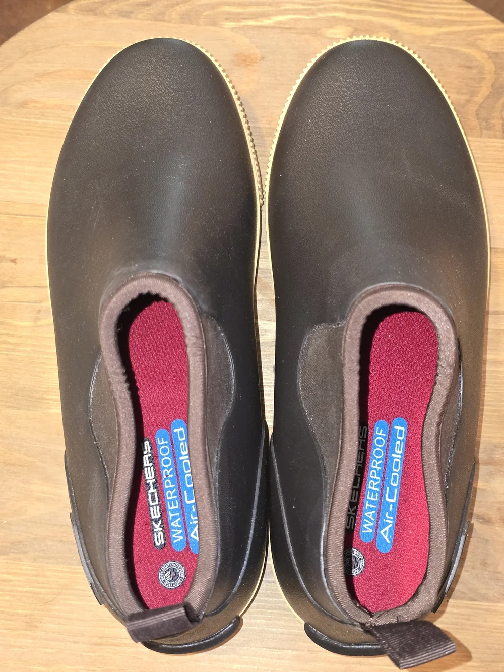 Skechers Work Waterproof Chelsea Rain Boots Brown Rubber Men's Size 12